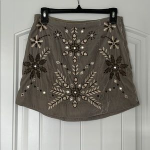 Free People Velvet Mini Skirt